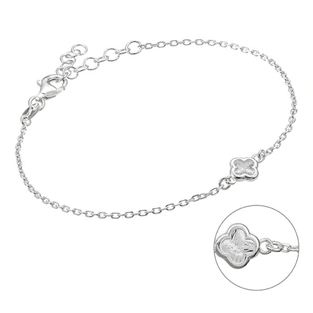 Armand Sterling Silber 925 filigran Kleeblatt mit Zirkonia