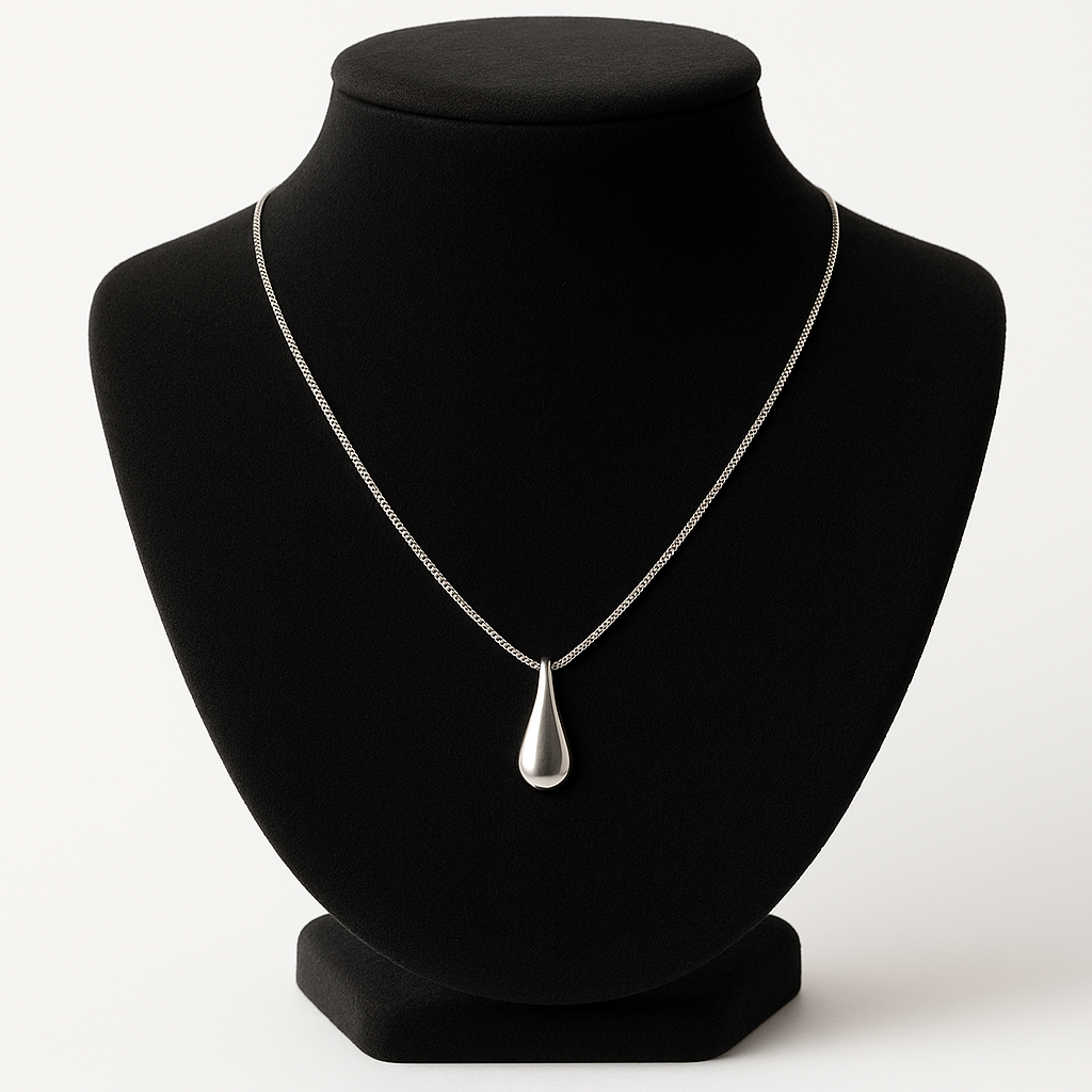 Kette Sterling Silber 925 Tropfen Anhänger