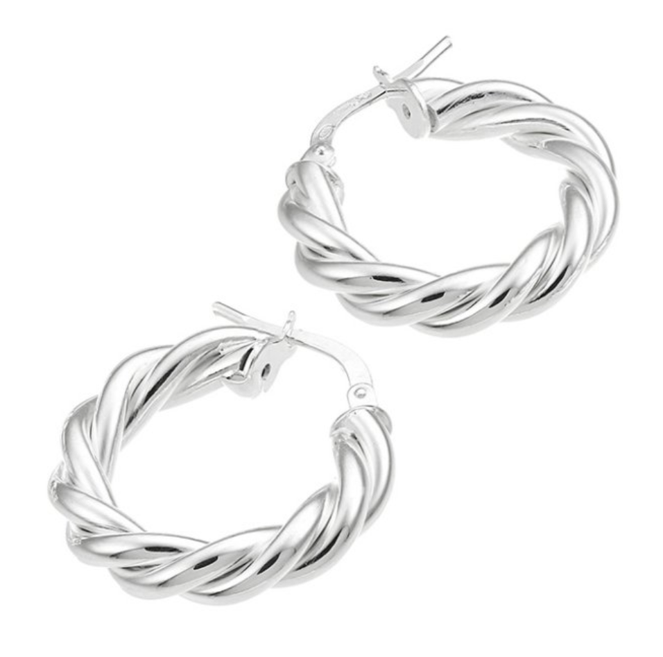 Croele Sterling Silber 925 gedreht 22mm