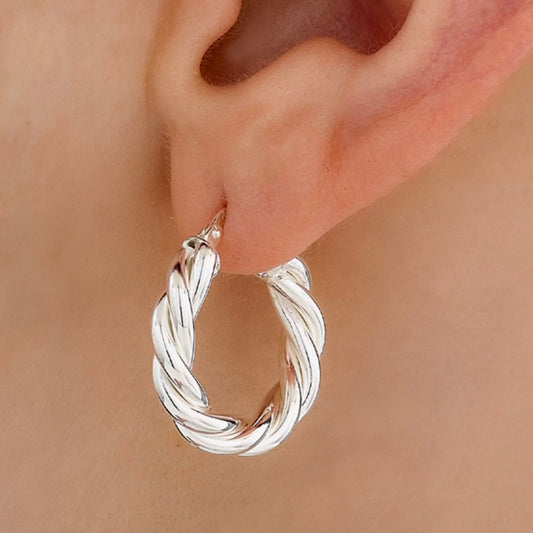 Croele Sterling Silber 925 gedreht 22mm