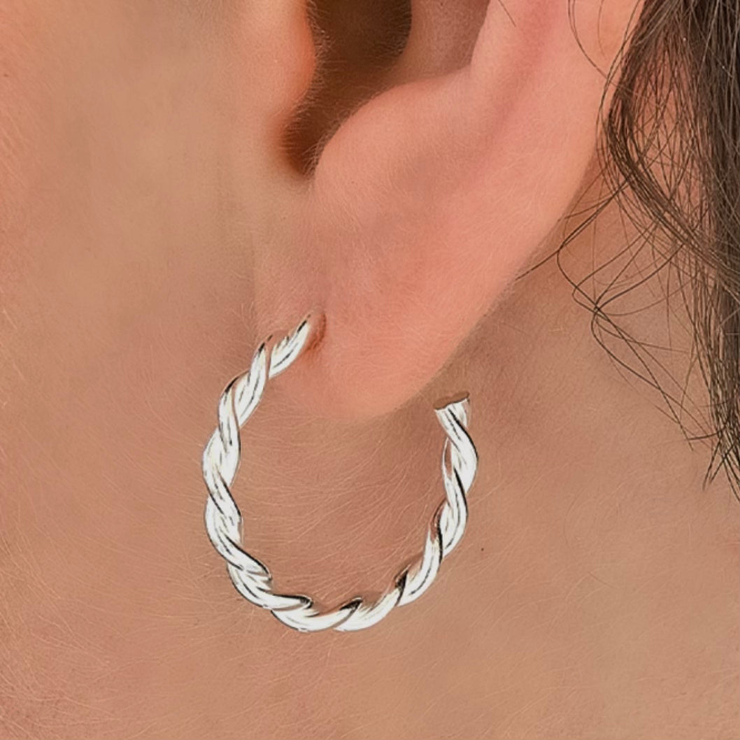 Creole Sterling Silber 925 recycelt gedreht 20mm