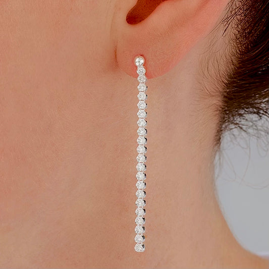 Ohrstecker Sterling Silber 925 Zirkoniasteine Kette