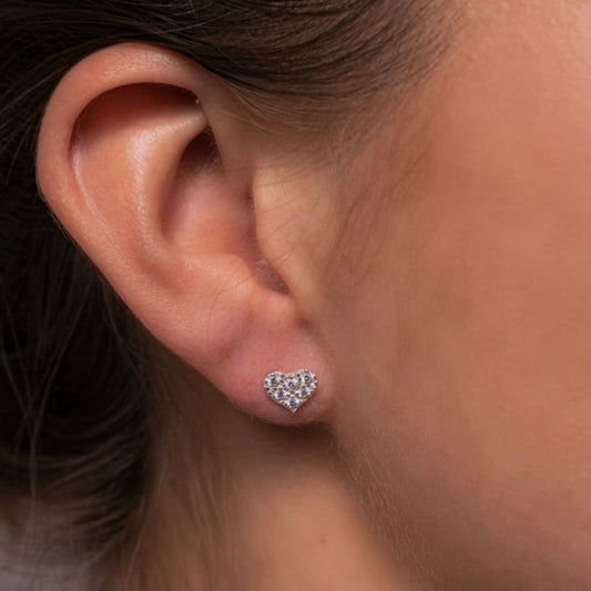 Ohrstecker Herz Zirkonia Sterling Silber Sterling Silber 925
