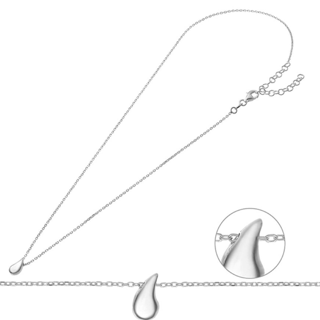 Kette Sterling Silber 925 Tropfen Anhänger