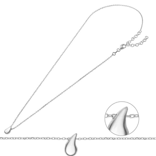 Kette Sterling Silber 925 Tropfen Anhänger