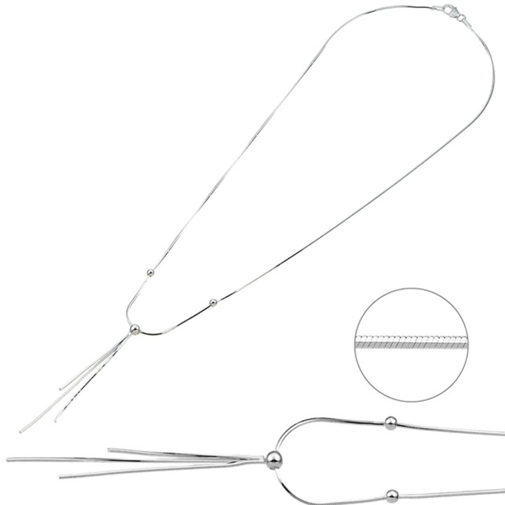 Kette Sterling Silber 925 mit Kugeln & Quaste