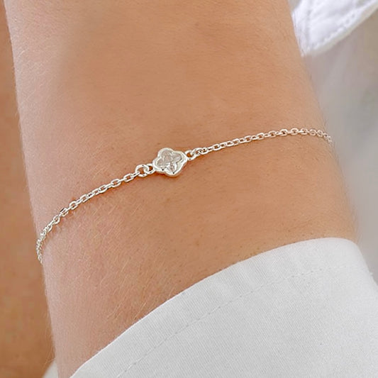 Armand Sterling Silber 925 filigran Kleeblatt mit Zirkonia