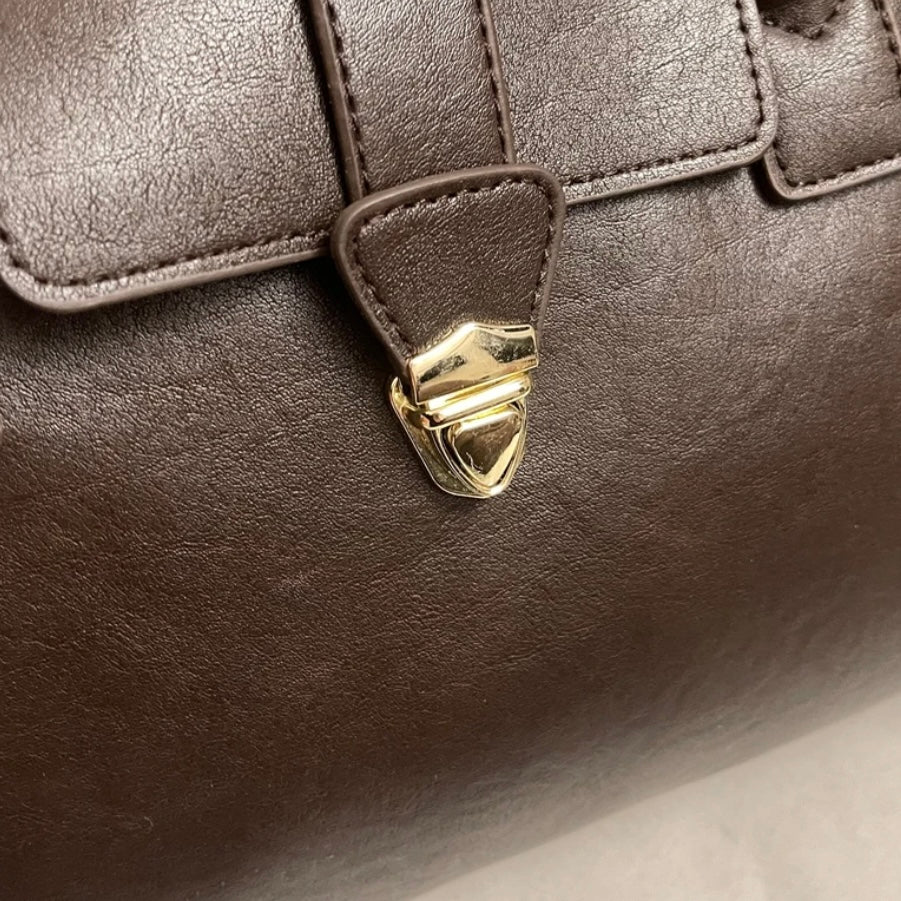 Kompakte Classic Bag Büro Glattleder Vegan