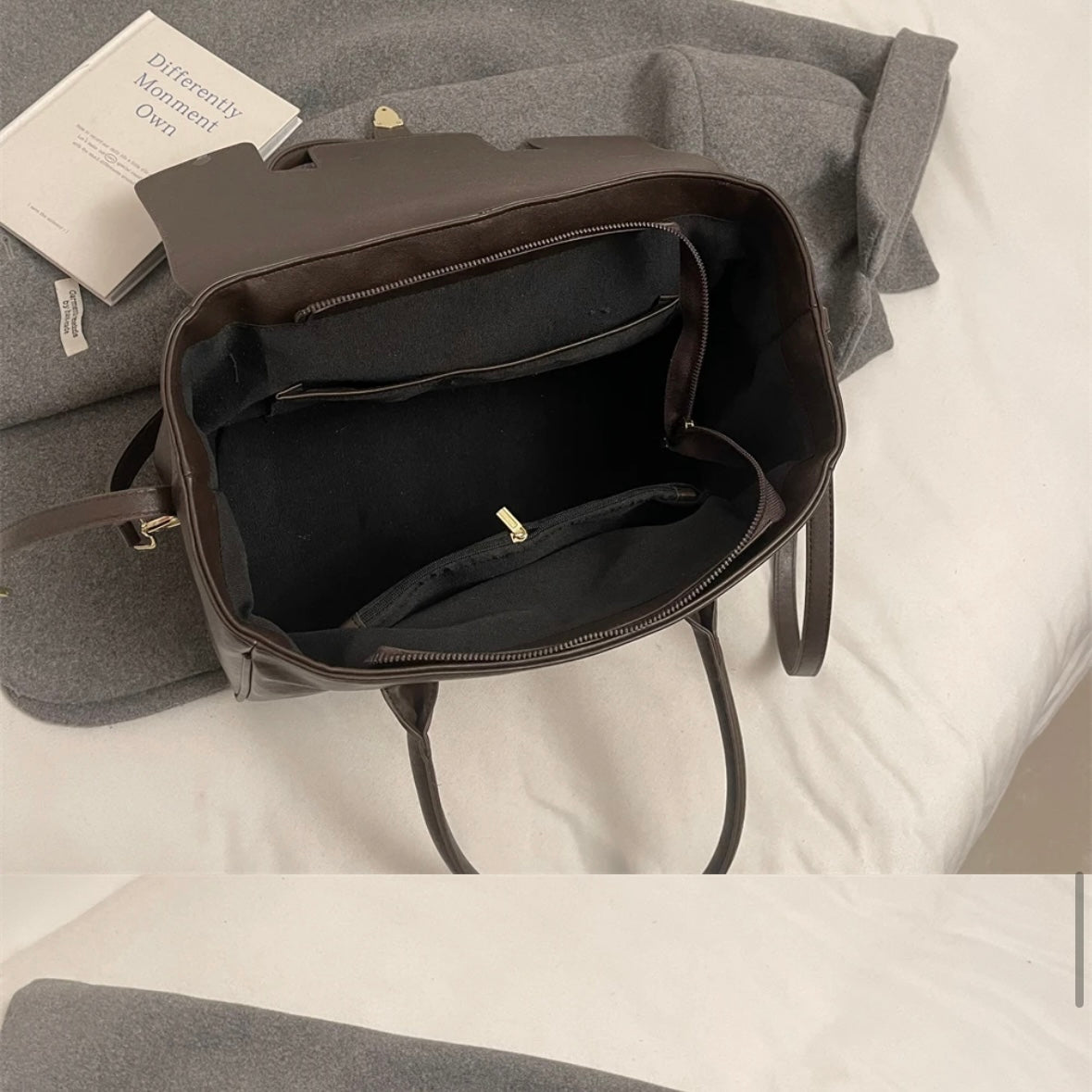 Kompakte Classic Bag Büro Glattleder Vegan