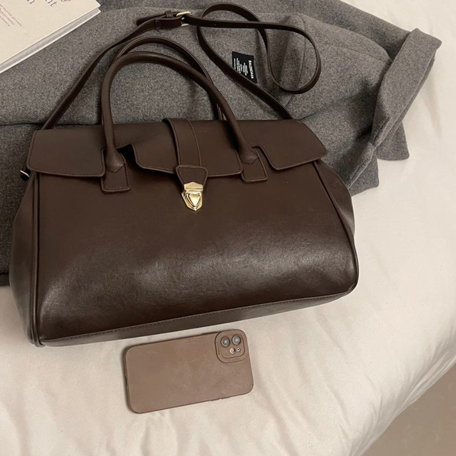 Kompakte Classic Bag Büro Glattleder Vegan