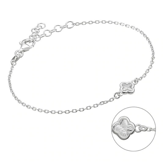 Armand Sterling Silber 925 filigran Kleeblatt mit Zirkonia