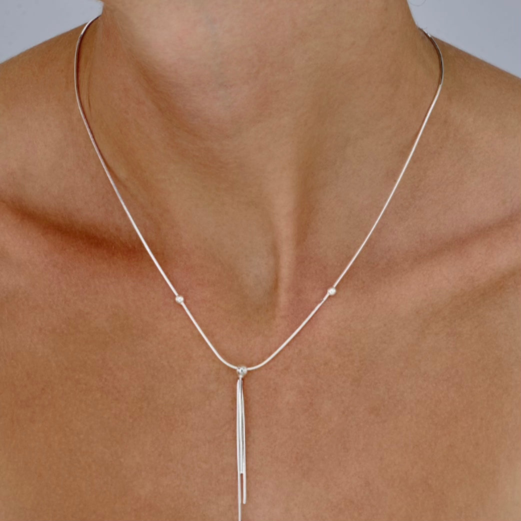 Kette Sterling Silber 925 mit Kugeln & Quaste