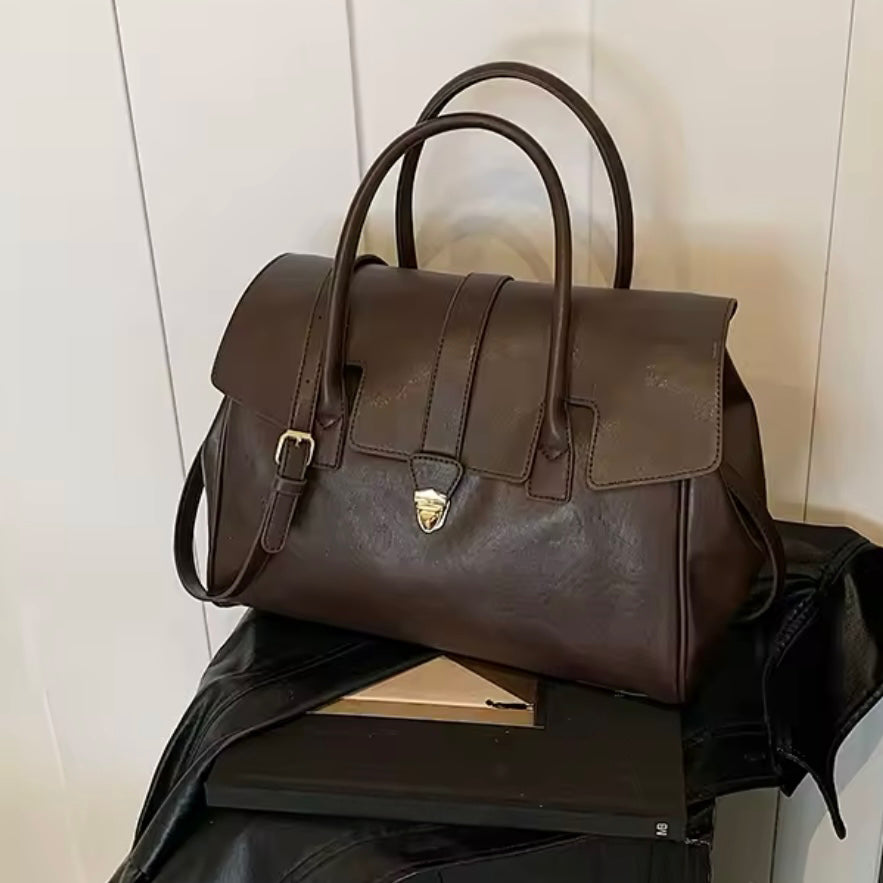 Kompakte Classic Bag Büro Glattleder Vegan